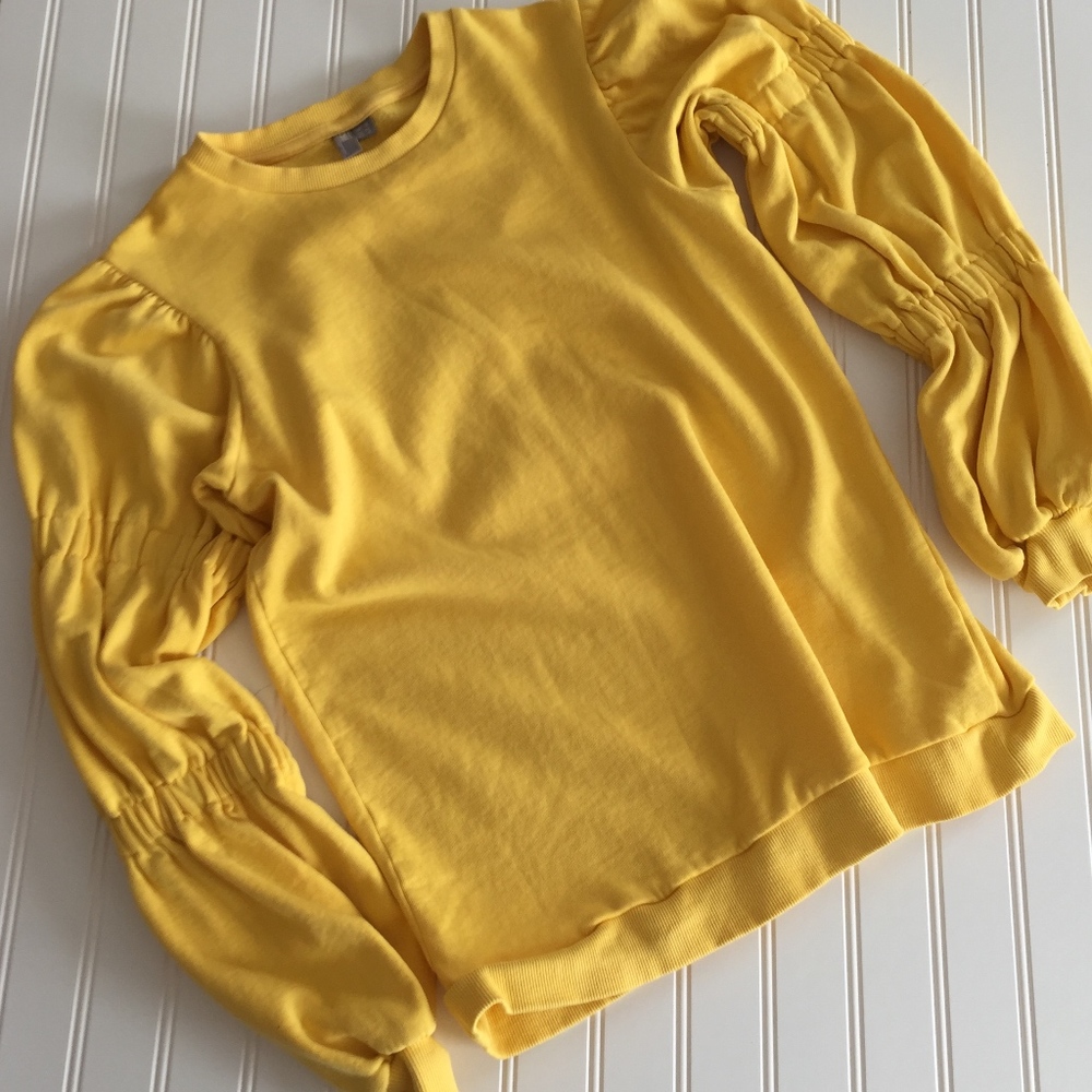 ASOS Yellow Sweatshirt with Tiered Puffy Sleeves